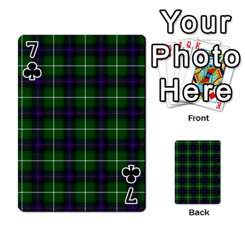 MacDonald of the Isles Tartan Playing Cards 54 Designs from ArtsNow.com Front - Club7