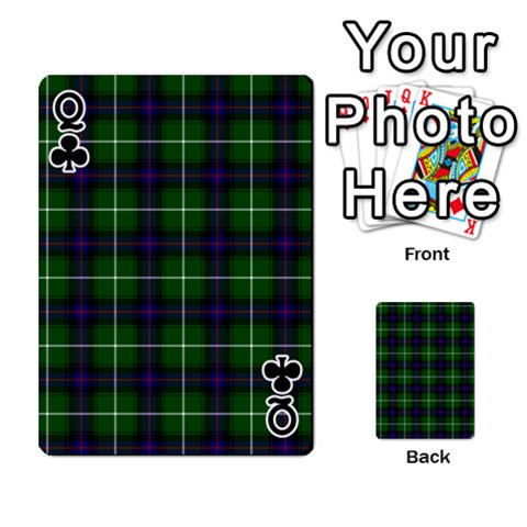 Queen MacDonald of the Isles Tartan Playing Cards 54 Designs from ArtsNow.com Front - ClubQ