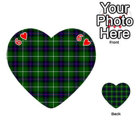 MacDonald of the Isles Tartan Playing Cards 54 (Heart) from ArtsNow.com Front - Heart6