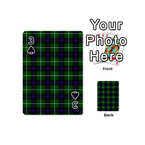 MacDonald of the Isles Tartan Playing Cards 54 (Mini) from ArtsNow.com Front - Spade3