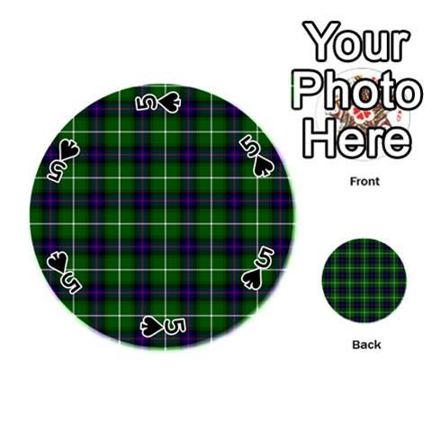 MacDonald of the Isles Tartan Playing Cards 54 (Round) from ArtsNow.com Front - Spade5