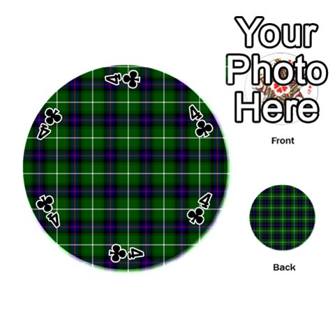 MacDonald of the Isles Tartan Playing Cards 54 (Round) from ArtsNow.com Front - Club4