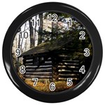 Cabin At The Pennsylvania Grand Canyon  by Ave Hurley  Wall Clock (Black)