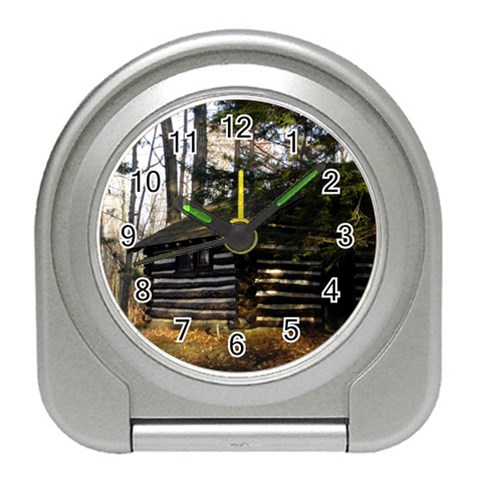 Cabin At The Pennsylvania Grand Canyon  by Ave Hurley  Travel Alarm Clock from ArtsNow.com Front