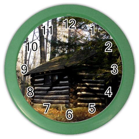 Cabin At The Pennsylvania Grand Canyon  by Ave Hurley  Color Wall Clock from ArtsNow.com Front