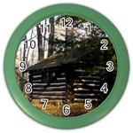Cabin At The Pennsylvania Grand Canyon  by Ave Hurley  Color Wall Clock