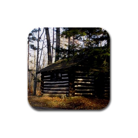 Cabin At The Pennsylvania Grand Canyon  by Ave Hurley  Rubber Square Coaster (4 pack) from ArtsNow.com Front