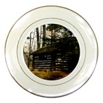Cabin At The Pennsylvania Grand Canyon  by Ave Hurley  Porcelain Plate
