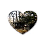 Cabin At The Pennsylvania Grand Canyon  by Ave Hurley  Rubber Coaster (Heart)