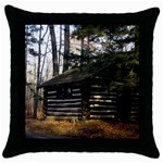 Cabin At The Pennsylvania Grand Canyon  by Ave Hurley Throw Pillow Case (Black)