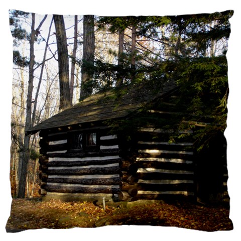 Cabin At The Pennsylvania Grand Canyon  by Ave Hurley Large Cushion Case (Two Sides) from ArtsNow.com Front