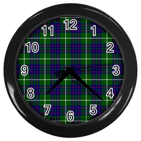 MacIntyre Tartan Wall Clock (Black) from ArtsNow.com Front