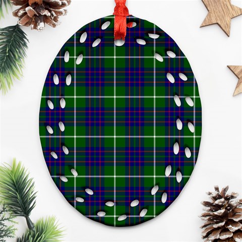 MacIntyre Tartan Ornament (Bell) Ornament (Oval Filigree) from ArtsNow.com Front