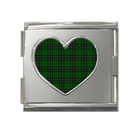 MacLean Tartan Mega Link Heart Italian Charm (18mm) from ArtsNow.com Front