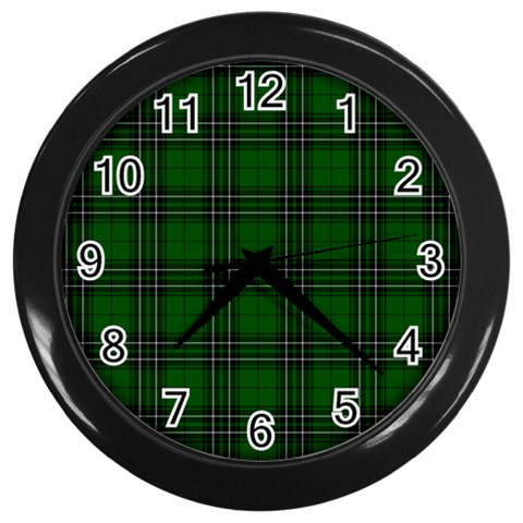 MacLean Tartan Wall Clock (Black) from ArtsNow.com Front