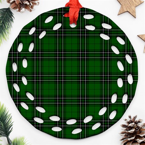 MacLean Tartan Round Filigree Ornament (Two Sides) from ArtsNow.com Front