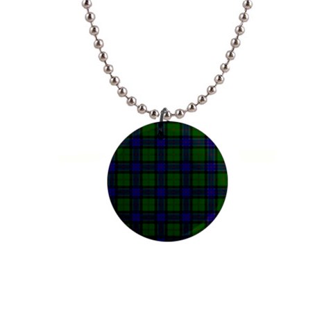 Sinclair Tartan 1  Button Necklace from ArtsNow.com Front