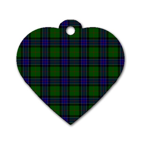 Sinclair Tartan Dog Tag Heart (Two Sides) from ArtsNow.com Front