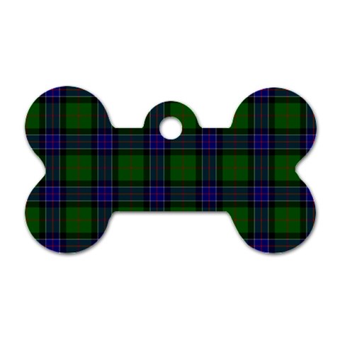 Sinclair Tartan Dog Tag Bone (One Side) from ArtsNow.com Front