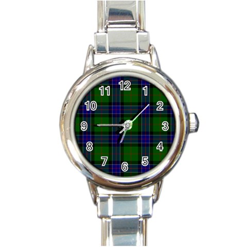 Sinclair Tartan Round Italian Charm Watch from ArtsNow.com Front