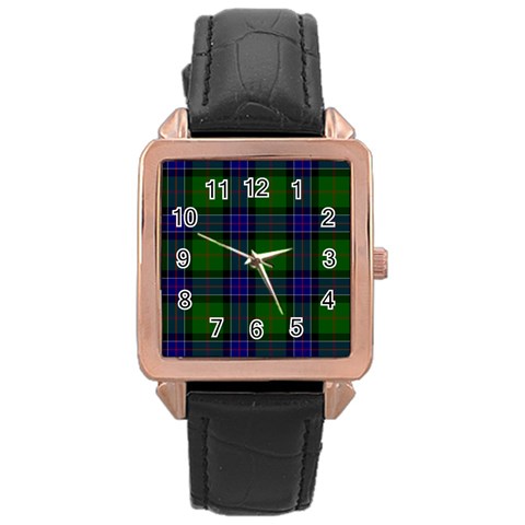 Sinclair Tartan Rose Gold Leather Watch from ArtsNow.com Front