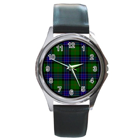 Sinclair Tartan Round Metal Watch from ArtsNow.com Front