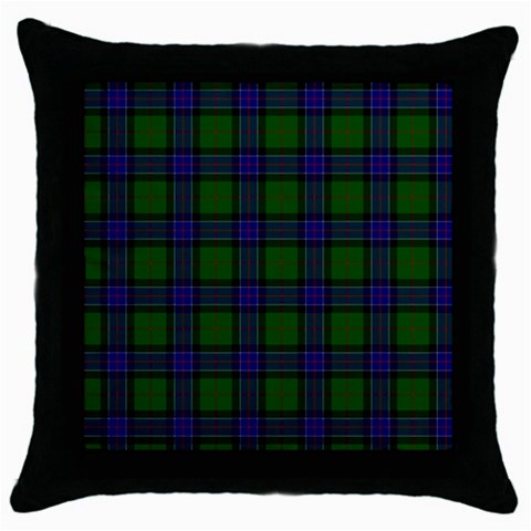 Sinclair Tartan Throw Pillow Case (Black) from ArtsNow.com Front