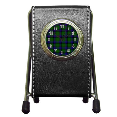 Sinclair Tartan Pen Holder Desk Clock from ArtsNow.com Front