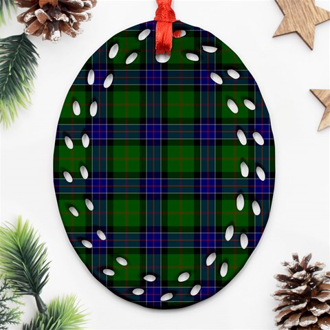 Sinclair Tartan Oval Filigree Ornament (Two Sides) from ArtsNow.com Back