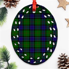 Sinclair Tartan Oval Filigree Ornament (Two Sides) from ArtsNow.com Back