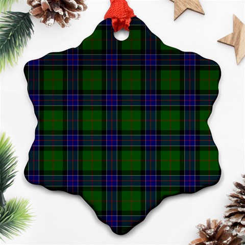 Sinclair Tartan Snowflake Ornament (Two Sides) from ArtsNow.com Back