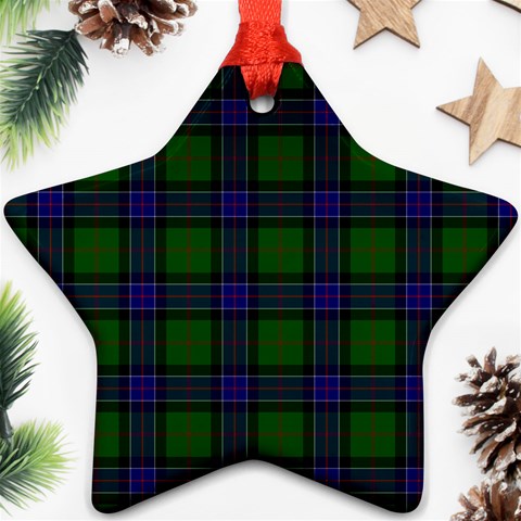 Sinclair Tartan Star Ornament (Two Sides) from ArtsNow.com Front
