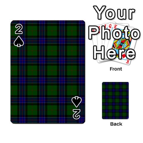 Sinclair Tartan Playing Cards 54 Designs from ArtsNow.com Front - Spade2