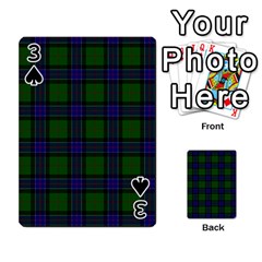 Sinclair Tartan Playing Cards 54 Designs from ArtsNow.com Front - Spade3