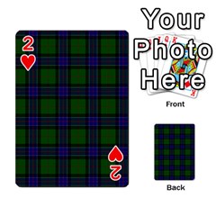 Sinclair Tartan Playing Cards 54 Designs from ArtsNow.com Front - Heart2
