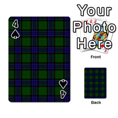 Sinclair Tartan Playing Cards 54 Designs from ArtsNow.com Front - Spade4