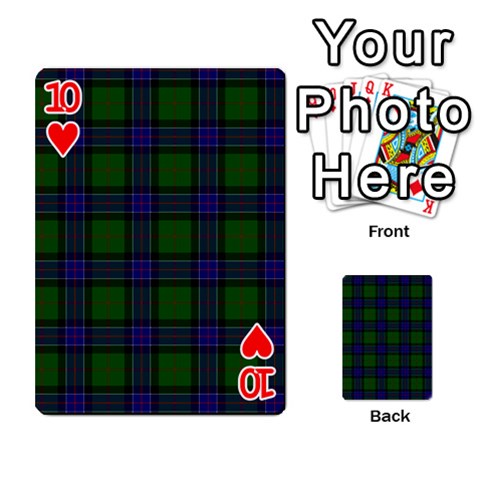 Sinclair Tartan Playing Cards 54 Designs from ArtsNow.com Front - Heart10