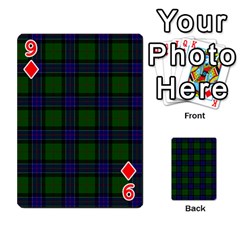Sinclair Tartan Playing Cards 54 Designs from ArtsNow.com Front - Diamond9