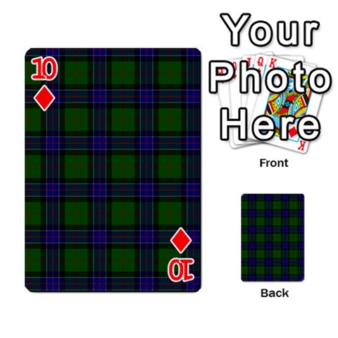 Sinclair Tartan Playing Cards 54 Designs from ArtsNow.com Front - Diamond10