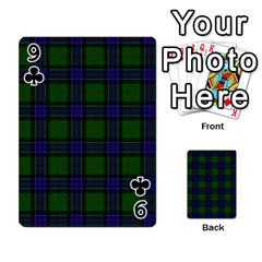 Sinclair Tartan Playing Cards 54 Designs from ArtsNow.com Front - Club9