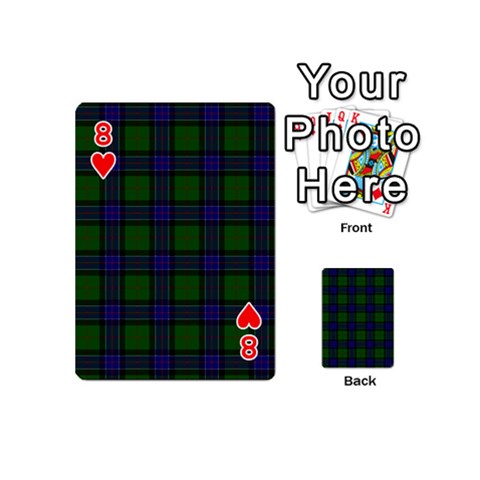 Sinclair Tartan Playing Cards 54 (Mini) from ArtsNow.com Front - Heart8