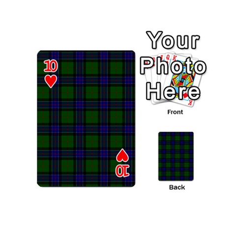Sinclair Tartan Playing Cards 54 (Mini) from ArtsNow.com Front - Heart10