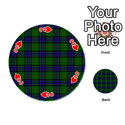 Sinclair Tartan Playing Cards 54 (Round) from ArtsNow.com Front - Heart2