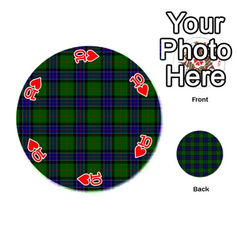 Sinclair Tartan Playing Cards 54 (Round) from ArtsNow.com Front - Heart10