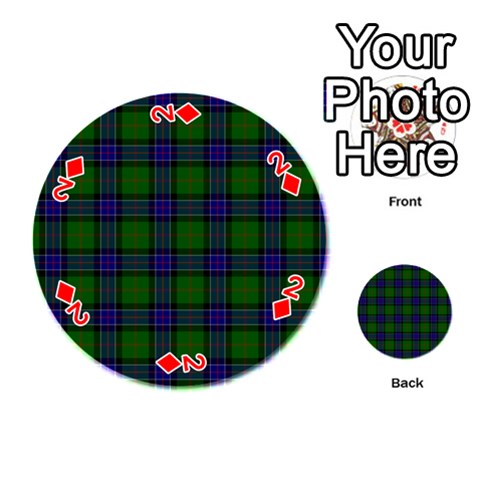 Sinclair Tartan Playing Cards 54 (Round) from ArtsNow.com Front - Diamond2