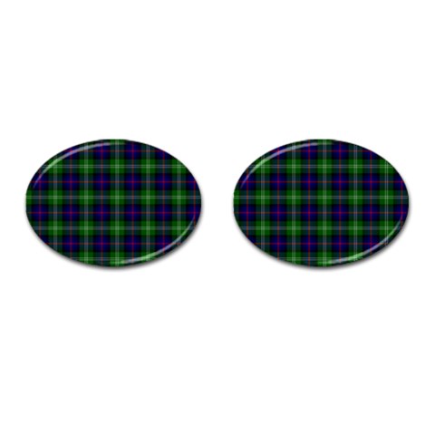 Sutherland Tartan Cufflinks (Oval) from ArtsNow.com Front(Pair)