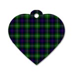 Sutherland Tartan Dog Tag Heart (One Side)