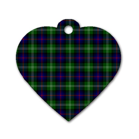 Sutherland Tartan Dog Tag Heart (Two Sides) from ArtsNow.com Front