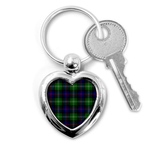 Sutherland Tartan Key Chain (Heart) from ArtsNow.com Front