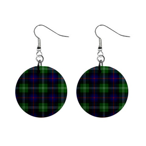 Sutherland Tartan 1  Button Earrings from ArtsNow.com Front